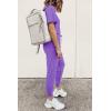 imagePRETTYGARDEN Womens Two Piece Lounge Sets 2025 Spring Summer Jogger Pants Vacation Outfits Travel Airplane Matching ClothesLight Purple