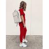 imagePRETTYGARDEN Womens Two Piece Lounge Sets 2025 Spring Summer Jogger Pants Vacation Outfits Travel Airplane Matching ClothesRed