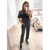 imagePRETTYGARDEN Womens Two Piece Lounge Sets 2025 Spring Summer Jogger Pants Vacation Outfits Travel Airplane Matching ClothesStriped Dark Grey