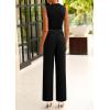 imagePRETTYGARDEN 2 Piece Outfits for Women Summer Matching Lounge Sets Ribbed Knit Crop Tank Tops Wide Leg Pants Travel ClothesBlack