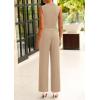 imagePRETTYGARDEN 2 Piece Outfits for Women Summer Matching Lounge Sets Ribbed Knit Crop Tank Tops Wide Leg Pants Travel ClothesKhaki