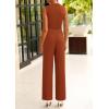 imagePRETTYGARDEN 2 Piece Outfits for Women Summer Matching Lounge Sets Ribbed Knit Crop Tank Tops Wide Leg Pants Travel ClothesOrange Red