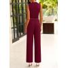 imagePRETTYGARDEN 2 Piece Outfits for Women Summer Matching Lounge Sets Ribbed Knit Crop Tank Tops Wide Leg Pants Travel ClothesWine Red