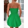 imagePRETTYGARDEN Womens Bubble Mini Dress 2025 Summer Strapless Tube Top Short A Line Sundress Trendy Casual Smocked DressesGreen