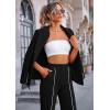 imagePRETTYGARDEN Womens Fall Spring 2 Piece Blazer Outfits Business Casual Oversized Jacket Wide Leg Work Pants Dressy Suit SetBlack
