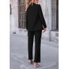 imagePRETTYGARDEN Womens Fall Spring 2 Piece Blazer Outfits Business Casual Oversized Jacket Wide Leg Work Pants Dressy Suit SetBlack