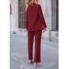imagePRETTYGARDEN Womens Fall Spring 2 Piece Blazer Outfits Business Casual Oversized Jacket Wide Leg Work Pants Dressy Suit SetWine Red