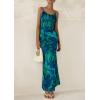 imagePRETTYGARDEN Womens Floral Bodycon Maxi Dress 2025 Summer Beach Sundress Sleeveless Spaghetti Strap Wedding Guest DressGreen Floral