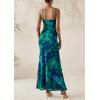 imagePRETTYGARDEN Womens Floral Bodycon Maxi Dress 2025 Summer Beach Sundress Sleeveless Spaghetti Strap Wedding Guest DressGreen Floral