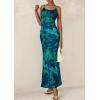 imagePRETTYGARDEN Womens Floral Bodycon Maxi Dress 2025 Summer Beach Sundress Sleeveless Spaghetti Strap Wedding Guest DressGreen Floral