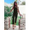 imagePRETTYGARDEN Womens Two Piece Outfit Sets Casual Summer Sleeveless Crewneck Tops and Sweatpants Active Tracksuit Lounge WearArmy Green