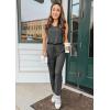 imagePRETTYGARDEN Womens Two Piece Outfit Sets Casual Summer Sleeveless Crewneck Tops and Sweatpants Active Tracksuit Lounge WearDark Grey