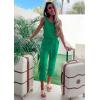 imagePRETTYGARDEN Womens Two Piece Outfit Sets Casual Summer Sleeveless Crewneck Tops and Sweatpants Active Tracksuit Lounge WearGreen