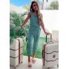 imagePRETTYGARDEN Womens Two Piece Outfit Sets Casual Summer Sleeveless Crewneck Tops and Sweatpants Active Tracksuit Lounge WearGrey Green