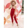 imagePRETTYGARDEN Womens Two Piece Outfit Sets Casual Summer Sleeveless Crewneck Tops and Sweatpants Active Tracksuit Lounge WearRed
