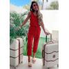 imagePRETTYGARDEN Womens Two Piece Outfit Sets Casual Summer Sleeveless Crewneck Tops and Sweatpants Active Tracksuit Lounge WearRed