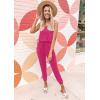 imagePRETTYGARDEN Womens Two Piece Outfit Sets Casual Summer Sleeveless Crewneck Tops and Sweatpants Active Tracksuit Lounge WearRose Red