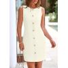 imagePRETTYGARDEN Work Dresses for Women 2025 Spring Business Formal Short Dress Sleeveless Button Down Elegant Office OutfitsApricot