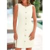 imagePRETTYGARDEN Work Dresses for Women 2025 Spring Business Formal Short Dress Sleeveless Button Down Elegant Office OutfitsApricot