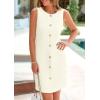 imagePRETTYGARDEN Work Dresses for Women 2025 Spring Business Formal Short Dress Sleeveless Button Down Elegant Office OutfitsApricot