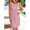 imagePRETTYGARDEN Work Dresses for Women 2025 Spring Business Formal Short Dress Sleeveless Button Down Elegant Office OutfitsPink