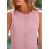 imagePRETTYGARDEN Work Dresses for Women 2025 Spring Business Formal Short Dress Sleeveless Button Down Elegant Office OutfitsPink
