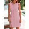 imagePRETTYGARDEN Work Dresses for Women 2025 Spring Business Formal Short Dress Sleeveless Button Down Elegant Office OutfitsPink