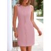 imagePRETTYGARDEN Work Dresses for Women 2025 Spring Business Formal Short Dress Sleeveless Button Down Elegant Office OutfitsPink