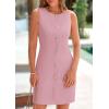 imagePRETTYGARDEN Work Dresses for Women 2025 Spring Business Formal Short Dress Sleeveless Button Down Elegant Office OutfitsPink