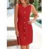 imagePRETTYGARDEN Work Dresses for Women 2025 Spring Business Formal Short Dress Sleeveless Button Down Elegant Office OutfitsRed