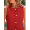 imagePRETTYGARDEN Work Dresses for Women 2025 Spring Business Formal Short Dress Sleeveless Button Down Elegant Office OutfitsRed