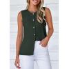 imagePRETTYGARDEN Sweater Vest Women 2025 Spring Summer Casual Lightweight Knit Sleeveless Button Down Tank Tops Trendy ClothesArmy Green