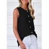 imagePRETTYGARDEN Sweater Vest Women 2025 Spring Summer Casual Lightweight Knit Sleeveless Button Down Tank Tops Trendy ClothesBlack
