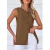 imagePRETTYGARDEN Sweater Vest Women 2025 Spring Summer Casual Lightweight Knit Sleeveless Button Down Tank Tops Trendy ClothesCoffee