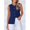 imagePRETTYGARDEN Sweater Vest Women 2025 Spring Summer Casual Lightweight Knit Sleeveless Button Down Tank Tops Trendy ClothesDark Blue