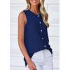 imagePRETTYGARDEN Sweater Vest Women 2025 Spring Summer Casual Lightweight Knit Sleeveless Button Down Tank Tops Trendy ClothesDark Blue
