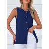 imagePRETTYGARDEN Sweater Vest Women 2025 Spring Summer Casual Lightweight Knit Sleeveless Button Down Tank Tops Trendy ClothesDark Blue