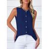 imagePRETTYGARDEN Sweater Vest Women 2025 Spring Summer Casual Lightweight Knit Sleeveless Button Down Tank Tops Trendy ClothesDark Blue