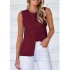 imagePRETTYGARDEN Sweater Vest Women 2025 Spring Summer Casual Lightweight Knit Sleeveless Button Down Tank Tops Trendy ClothesDark Wine Red