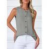 imagePRETTYGARDEN Sweater Vest Women 2025 Spring Summer Casual Lightweight Knit Sleeveless Button Down Tank Tops Trendy ClothesGrey