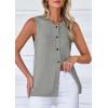 imagePRETTYGARDEN Sweater Vest Women 2025 Spring Summer Casual Lightweight Knit Sleeveless Button Down Tank Tops Trendy ClothesGrey