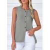 imagePRETTYGARDEN Sweater Vest Women 2025 Spring Summer Casual Lightweight Knit Sleeveless Button Down Tank Tops Trendy ClothesGrey