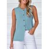 imagePRETTYGARDEN Sweater Vest Women 2025 Spring Summer Casual Lightweight Knit Sleeveless Button Down Tank Tops Trendy ClothesLight Blue