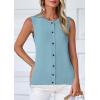 imagePRETTYGARDEN Sweater Vest Women 2025 Spring Summer Casual Lightweight Knit Sleeveless Button Down Tank Tops Trendy ClothesLight Blue