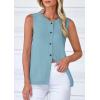 imagePRETTYGARDEN Sweater Vest Women 2025 Spring Summer Casual Lightweight Knit Sleeveless Button Down Tank Tops Trendy ClothesLight Blue