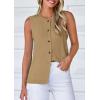 imagePRETTYGARDEN Sweater Vest Women 2025 Spring Summer Casual Lightweight Knit Sleeveless Button Down Tank Tops Trendy ClothesLight Khaki