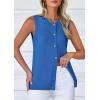imagePRETTYGARDEN Sweater Vest Women 2025 Spring Summer Casual Lightweight Knit Sleeveless Button Down Tank Tops Trendy ClothesSky Blue
