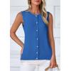 imagePRETTYGARDEN Sweater Vest Women 2025 Spring Summer Casual Lightweight Knit Sleeveless Button Down Tank Tops Trendy ClothesSky Blue