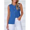 imagePRETTYGARDEN Sweater Vest Women 2025 Spring Summer Casual Lightweight Knit Sleeveless Button Down Tank Tops Trendy ClothesSky Blue