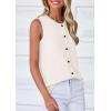 imagePRETTYGARDEN Sweater Vest Women 2025 Spring Summer Casual Lightweight Knit Sleeveless Button Down Tank Tops Trendy ClothesWhite